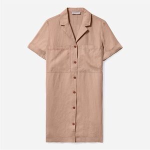 Everlane The Linen Workwear Dress in Pinky Beige Peach XS